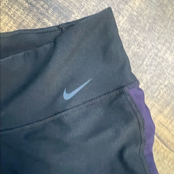 Nike black and purple crop work out pants. - Picture 3 of 4